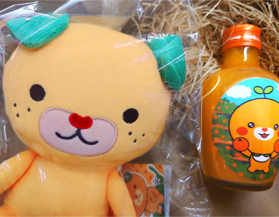 みきゃんぬいぐるみとジュースのセット